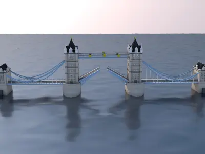 Low Poly London Tower Bridge Landmark Low-poly 3D model