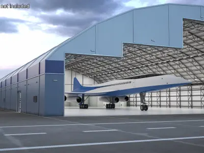  Supersonic Passenger Jet Generic Rigged for Cinema 4D 