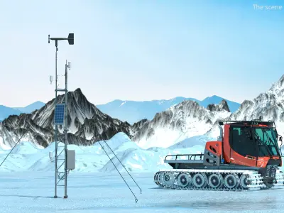  Meteorological Monitoring Tower with Tracked Snow Vehicle 