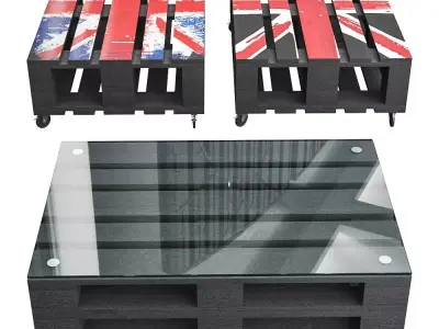 Table of pallets Britain 3D model