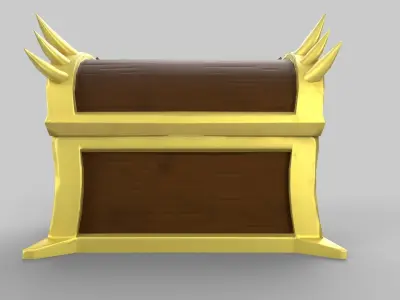 Treasure box Low-poly 3D model