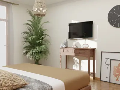 Bedroom Realistic Scene 3D model