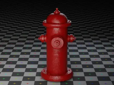 Fire Hydrant Low-poly 3D model
