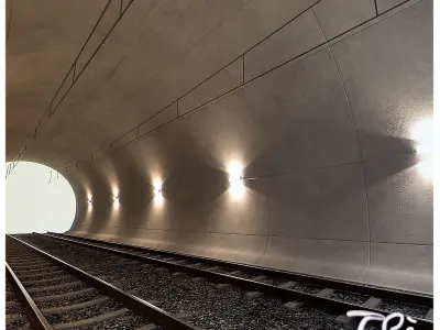 RAILWAY TUNNEL SECTION 3D model