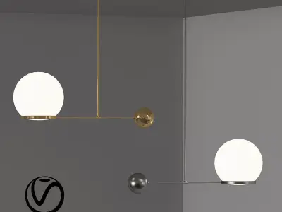  Contrapesso LED Globe Pendant 3D model