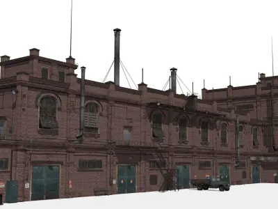 Old factory Low-poly 3D model
