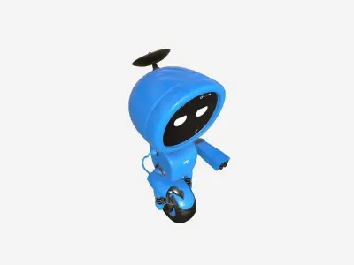 Wheel Robot H09 Blue - SciFi Character Design Low-poly 3D model