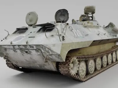 russian MT-LB literally destroyed by Ukrainian army 3D model