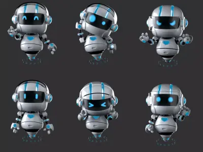 cute robot Low-poly 3D model
