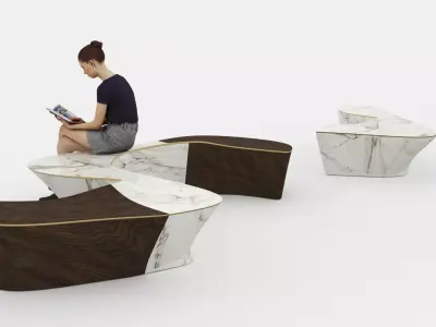Modern Outdoor Bench 3D model