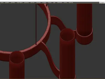 Castle Candles Bronze Low-poly 3D model