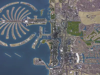 Dubai - 3D City Model Low-poly 3D model