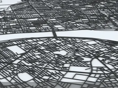 Taipei Road Network and Streets 3D model