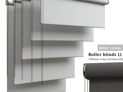 Roller Blinds 11 Low-poly 3D model