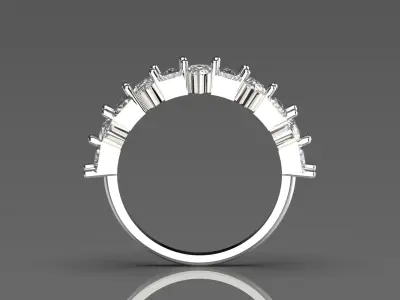 Luxury white gold engagement ring diamonds model ring jr00052 3D print model