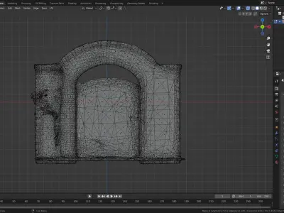 Low Poly Brick Gate Low-poly 3D model