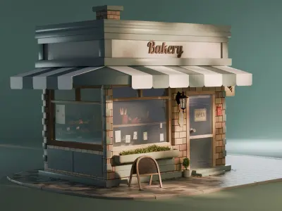 Bakery Shop Storefront 3D model