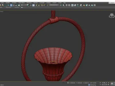 Art Deco Murano Glass and Crystal Chandelier Low-poly 3D model