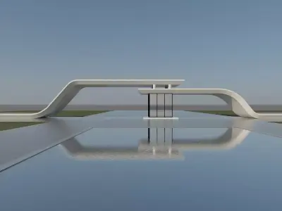 Modern Landscape Gate 3D model