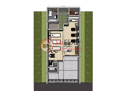 House 6x14m code 660 - Sketchup 3D model 3D model 3D model