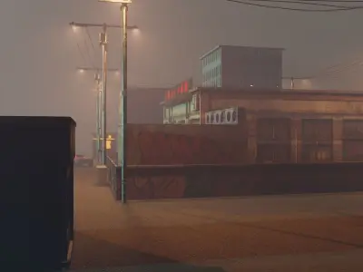 Cyberpunk Street Sci-Fi Asset Pack Low-poly 3D model