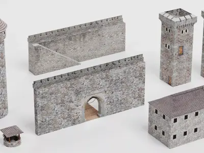 -Medieval Structures - Modular Castle- 3D model
