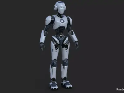 Humanoid Robot Low-poly 3D model