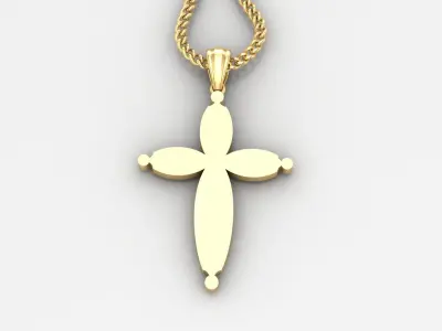 Light Gold 18K Cross Pendant 1CP078 3D print model