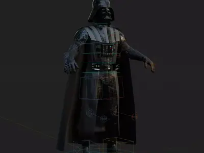 Darth Vader 3D Model Revenge of the Sith Rigged PBR Blender FBX Low-poly 3D model