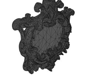 Ornate Rococo Style Decorative Frame Low-poly 3D model