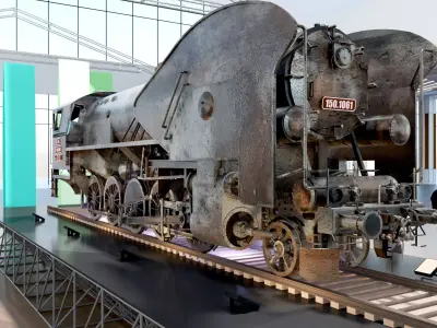 model train station exhibition 3D model
