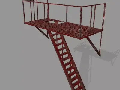 Fire Escape Low-poly 3D model