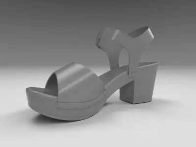 Anddreas Platform Block-Heel Sandals 3D Model model 3D model