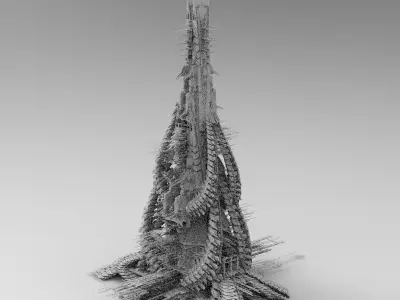 Skeletor Sci fi tower 1 3D model