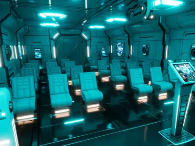 Sci-Fi Briefing Room Low-poly 3D model