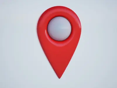location sign Low-poly 3D model