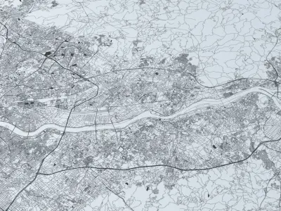 Osaka Area Road Network and Streets 3D model