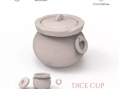 Cauldron Dice Cup Free 3D print model