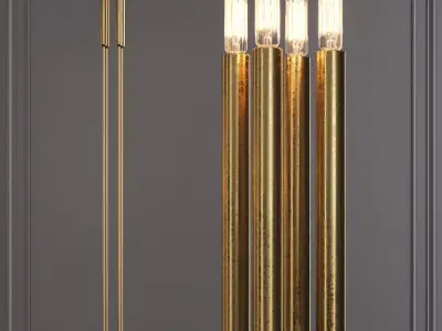 Restoration Hardware QUENOUILLES FLOOR LAMP Brass 3D model