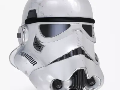 StormTrooper Helmet Damaged Low-poly 3D model