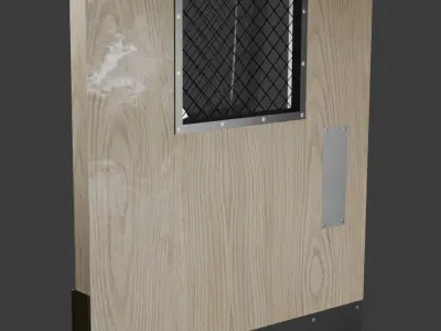 Industrial Door Wooden Free 3D model