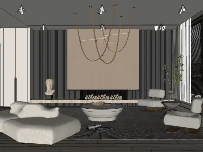 Livingroom Interior 3D model-06 3D model