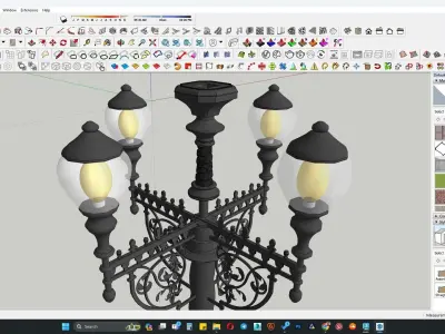 CLASSICAL LIGHT POLE 3D MODEL 3D model