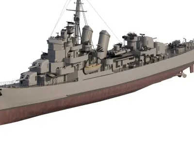 WW2 US NAVY ESCORT DESTROYER SS PHLADELFIA 3D model