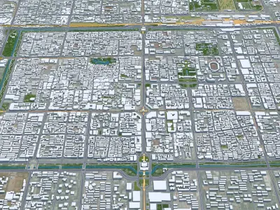 Xi An Shaanxi China 80km AI Low-poly 3D model