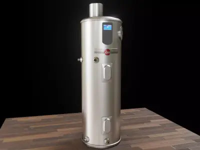 Water Heater Rheem 80gal Proterra Hybrid-Animated Fan Low-poly 3D model