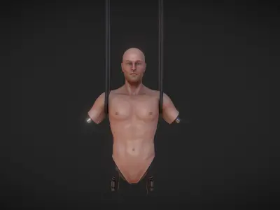 half robot Low-poly 3D model