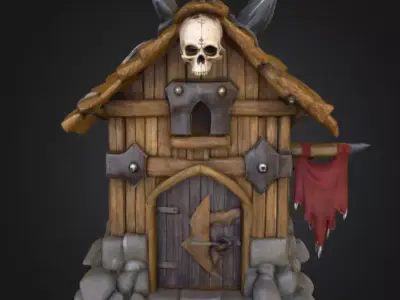 Orc House with Skull Low-poly 3D model