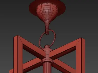 Conniston gold chandelier with shades 3D model