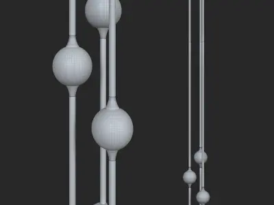 Led Lampatron Tabeo With Three Shades 3D model